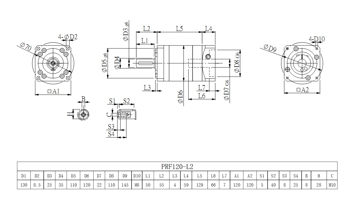 PRL120_L2系列伺服減速機圖紙  PRL120_L2系列伺服減速機圖紙