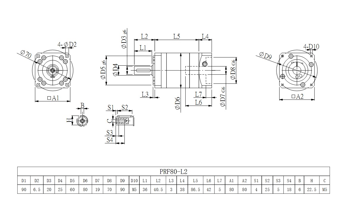 PRL80_L2系列伺服減速機圖紙 PRL80_L2系列伺服減速機圖紙