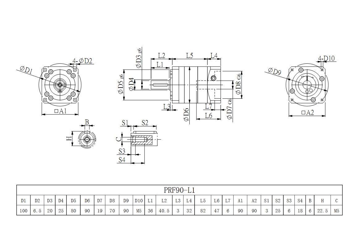 PRF90_L1系列伺服減速機圖紙 PRF90_L1系列伺服減速機圖紙
