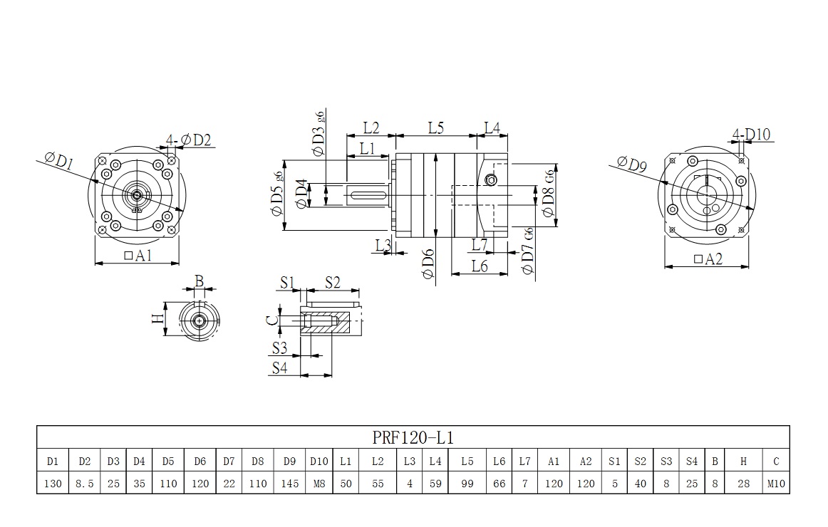 PRF120_L1系列伺服減速機圖紙 PRF120_L1系列伺服減速機圖紙