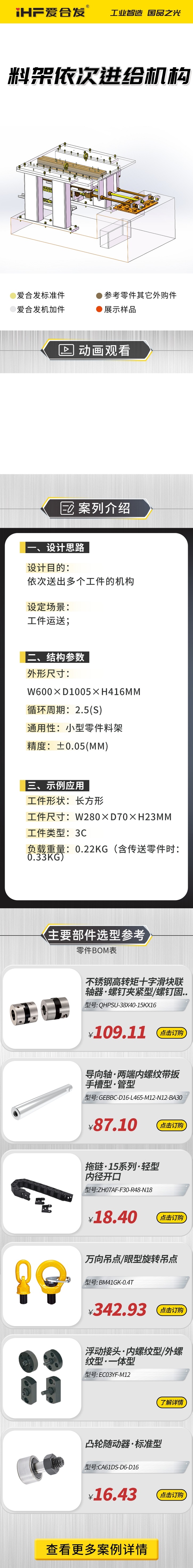 案例剖析：愛(ài)合發(fā)料雜架依次進(jìn)給機(jī)構(gòu)！
